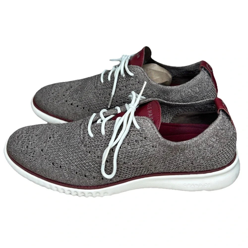 Cole Haan ZeroGrand Shoes Mens 10M  Wingtip Oxford Knit Beige C37194